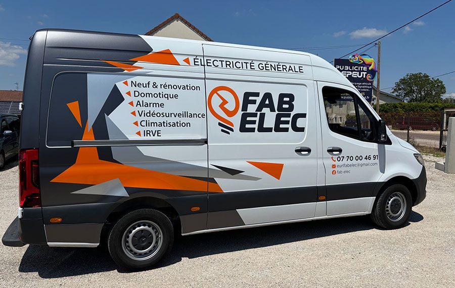 Marquage véhicule utilitaire fab elec